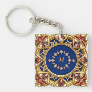 Medieval Style Artistic Golden Ornament Keychain