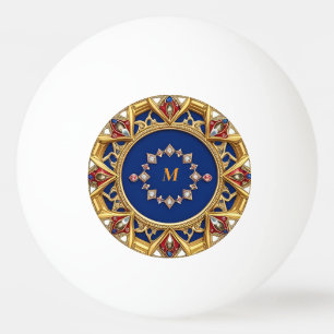 Medieval Style Artistic Golden Ornament Ping Pong Ball
