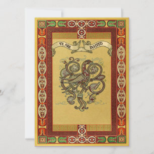 Medieval Style Celtic Patterns Wedding Invites
