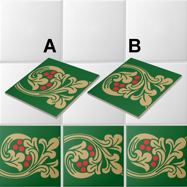 Medieval Style Grapevine Frieze Pattern A Tile (Frieze example shown combines both "Medieval Style Grapevine Frieze Pattern" A and B)