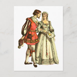 Medieval Style Illustration ~ Lord And Lady Postcard