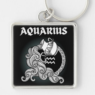 Medieval Style Zodiac Aquarius Keychain