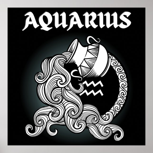Medieval Style Zodiac Aquarius Poster (Front)