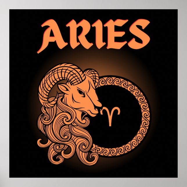 Medieval Style Zodiac Aries Poster (Front)