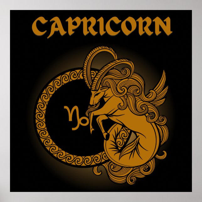 Medieval Style Zodiac Capricorn Poster (Front)