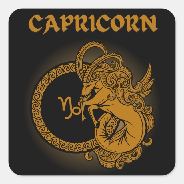 Medieval Style Zodiac Capricorn Square Sticker (Front)
