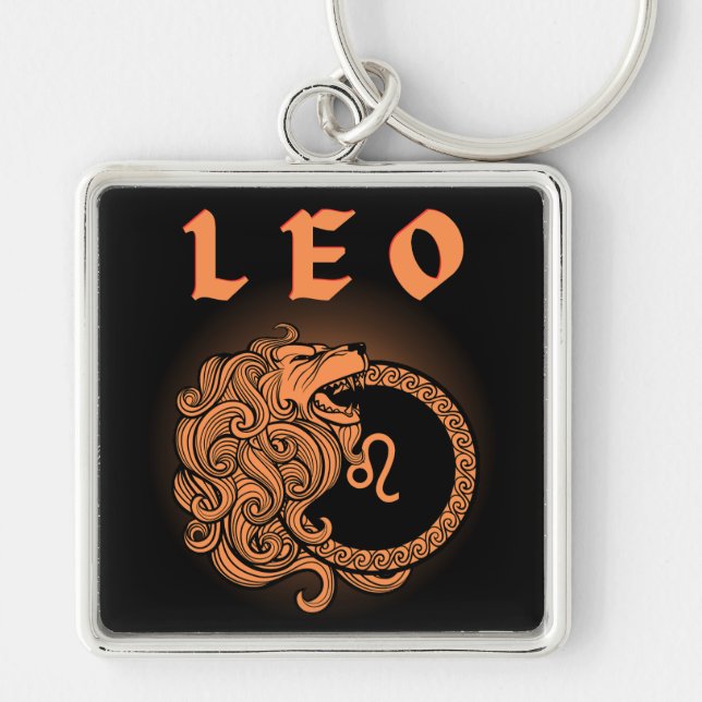 Medieval Style Zodiac Leo Keychain (Front)