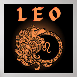 Medieval Style Zodiac Leo Poster