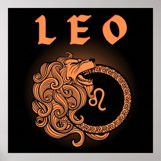 Medieval Style Zodiac Leo Poster (Front)