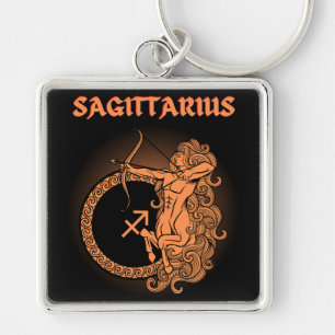 Medieval Style Zodiac Sagittarius Keychain