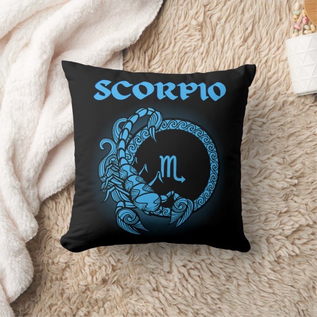 Medieval Style Zodiac Scorpio Throw Pillow (Blanket)
