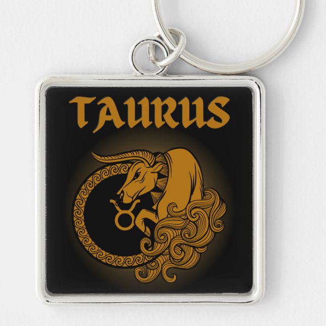Medieval Style Zodiac Taurus Keychain (Front)