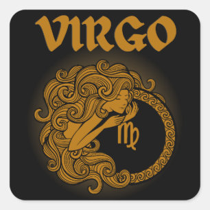 Medieval Style Zodiac Virgo Square Sticker