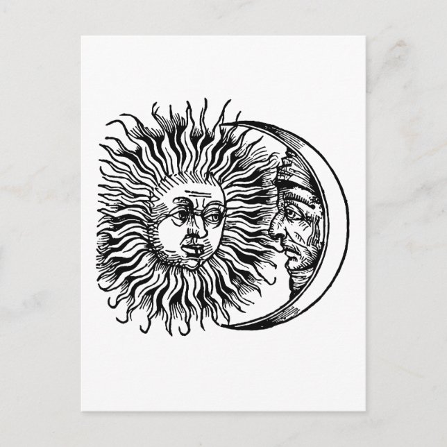 Medieval sun and moon postcard (Front)