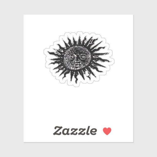 Medieval Sun Engraving - Whimsigoth Aesthetic - Wh (Sheet)