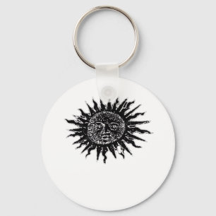 Medieval Sun Engraving - Whimsigoth Aesthetic - Wh Keychain