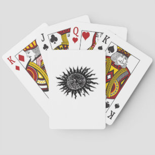 Medieval Sun Engraving - Whimsigoth Aesthetic - Wh Playing Cards