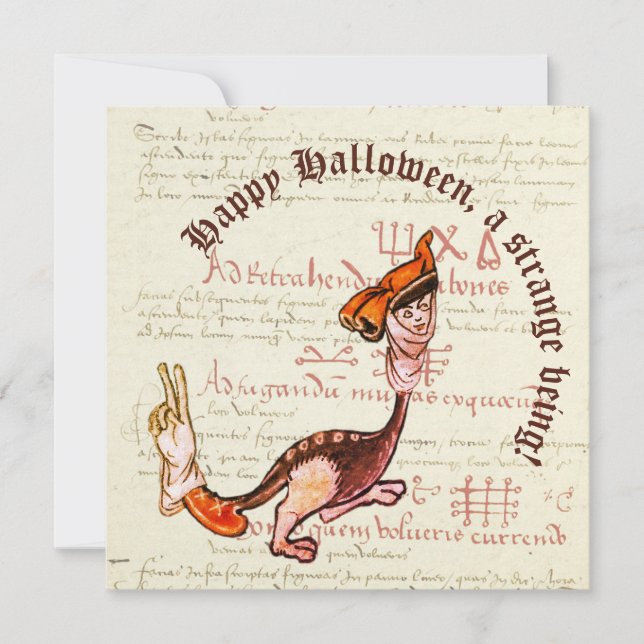 Medieval Surrealistic Halloween  Holiday Card (Front)