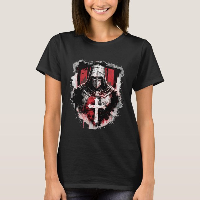 Medieval Templar Knights Crusader Pullover Hoodie (Front)