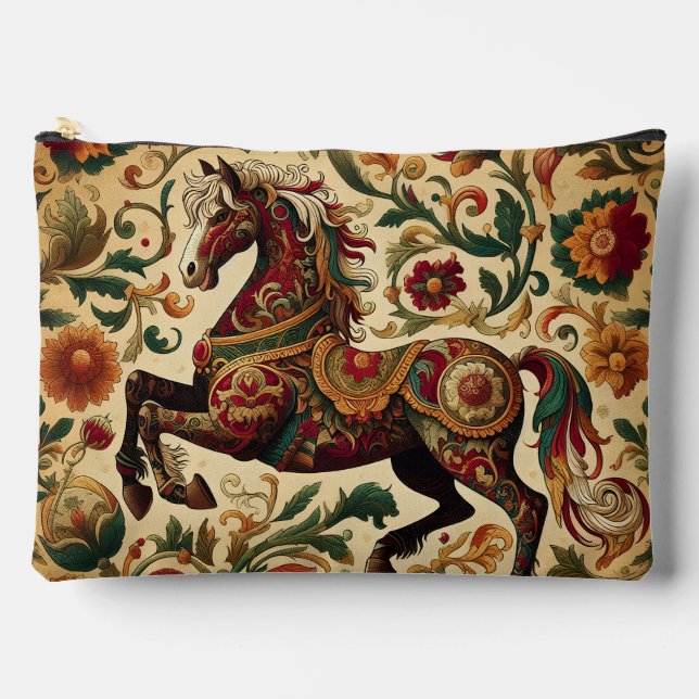 Medieval The Enchanted Steed in Bloom  Accessory Pouch (Front)