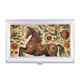 Medieval The Enchanted Steed in Bloom Business Card Holder