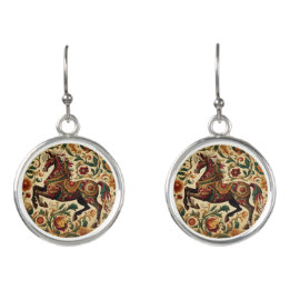 Medieval The Enchanted Steed in Bloom Earrings