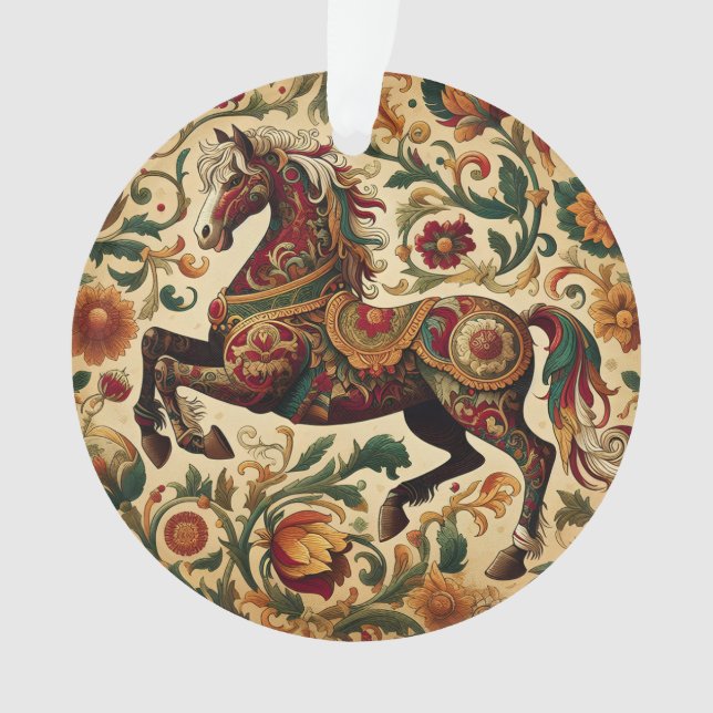 Medieval The Enchanted Steed in Bloom  Ornament (Front)