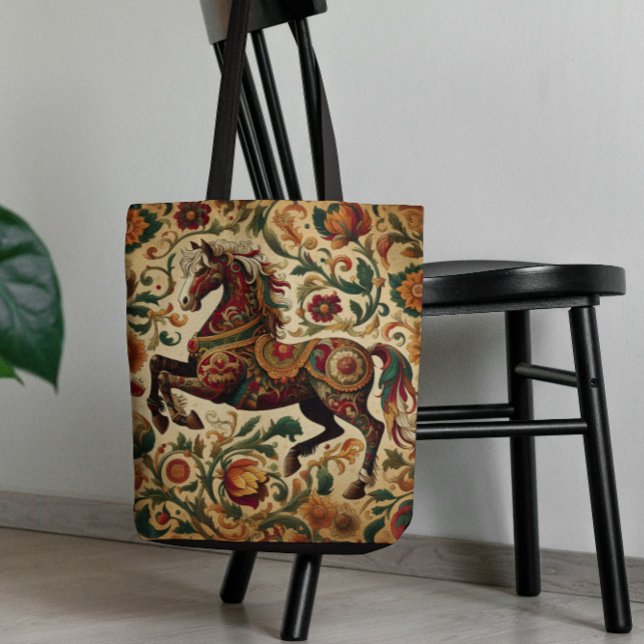 Medieval The Enchanted Steed in Bloom  Tote Bag (Creator Uploaded)