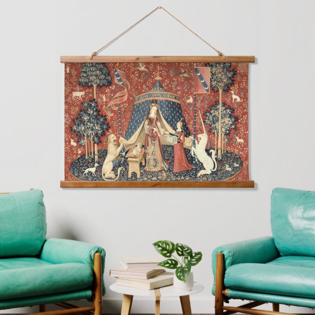Medieval The Lady And The Unicorn (1484 - 1500) Hanging Tapestry (Living Room)
