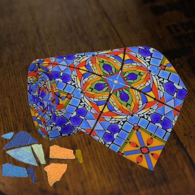 Medieval Tile Church Floor theme blue  Tie (Creator Uploaded)