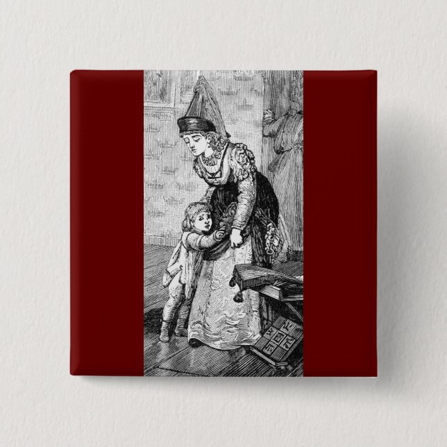 Medieval Times 2 Inch Square Button (Front)