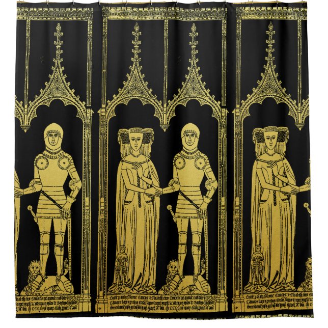 Medieval Tomb Brass Rubbing Knight, Lady and Child (Front)