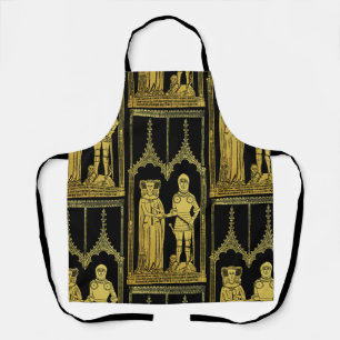 Medieval Tomb Brass Rubbing Knight, Lady and Child Apron