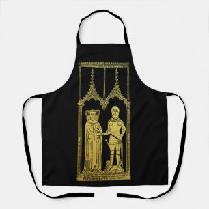 Medieval Tomb Brass Rubbing Knight, Lady and Child Apron