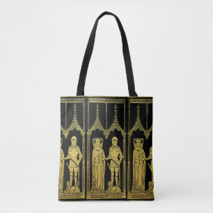 Medieval Tomb Brass Rubbing Knight, Lady and Child Tote Bag