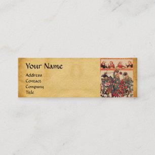 MEDIEVAL TOURNAMENT, FIGHTING KNIGHTS AND DAMSELS MINI BUSINESS CARD
