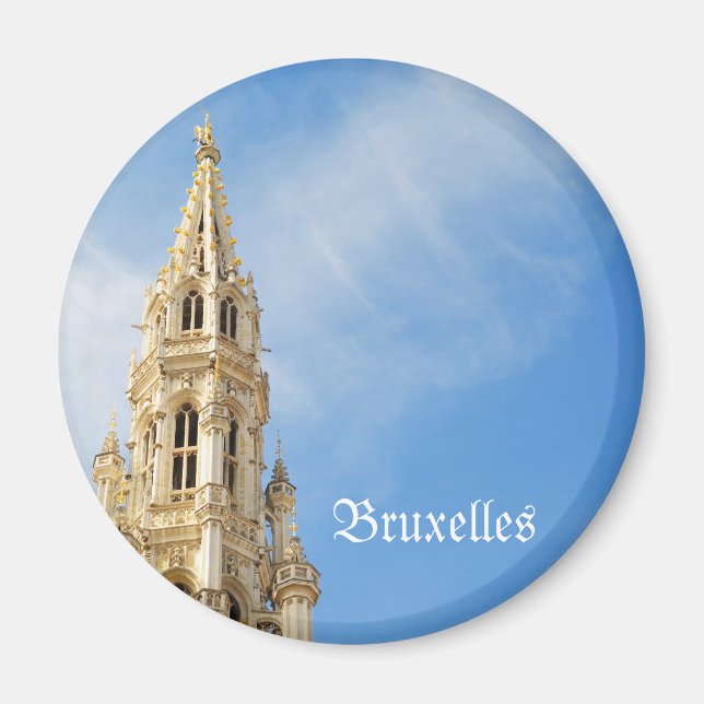 medieval Town Hall in Brussels Magnet (Front)