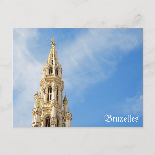 medieval Town Hall in Brussels Postcard (Front)