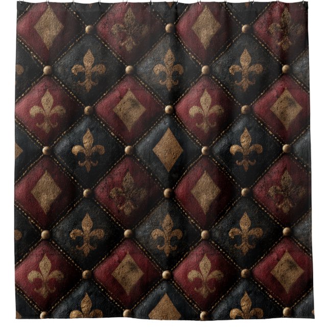 Medieval Tufted Fleur-de-Lis Harlequin Pattern (1) (Front)