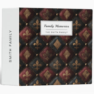 Medieval Tufted Fleur-de-Lis Harlequin Pattern (1) Binder