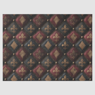 Medieval Tufted Fleur-de-Lis Harlequin Pattern (1) Tissue Paper