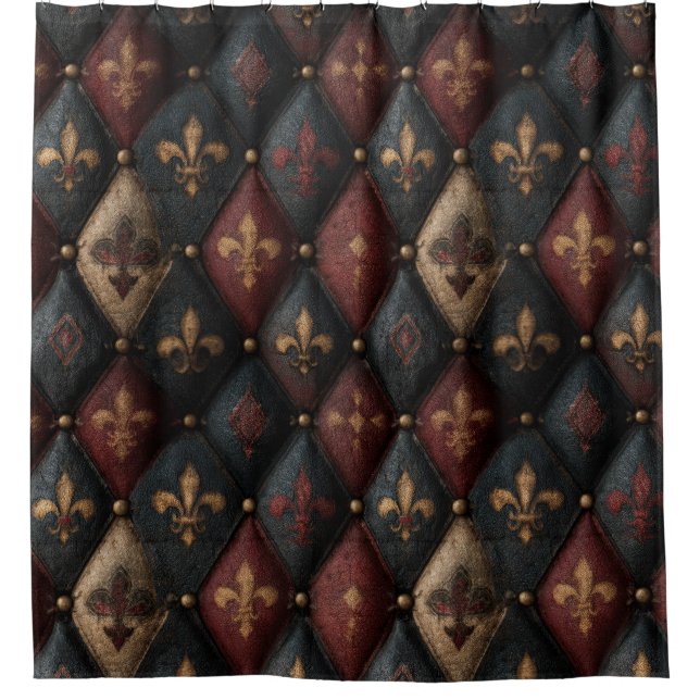 Medieval Tufted Fleur-de-Lis Harlequin Pattern (2) (Front)