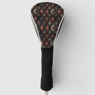 Medieval Tufted Fleur-de-Lis Harlequin Pattern (2) Golf Head Cover