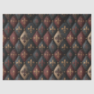 Medieval Tufted Fleur-de-Lis Harlequin Pattern (2) Tissue Paper