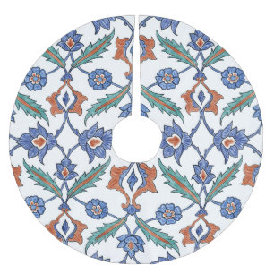 Medieval Turkish Tiles: Floral Ornament. Brushed Polyester Tree Skirt