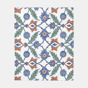 Medieval Turkish Tiles: Floral Ornament. Fleece Blanket