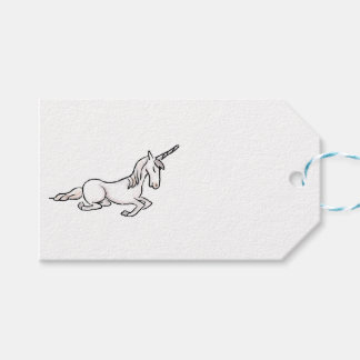 Medieval unicorn and mille fleurs gift tag