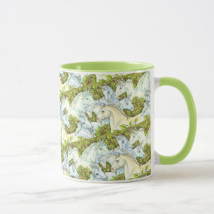 MEDIEVAL UNICORN HERD, HORSES, STALLION Fantasy Mug