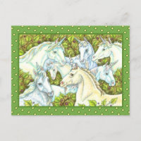 MEDIEVAL UNICORN HERD, HORSES, STALLION Fantasy