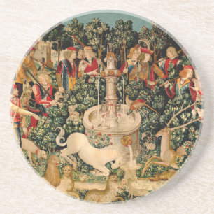 Medieval Unicorn Tapestries Print: Met Cloisters Coaster